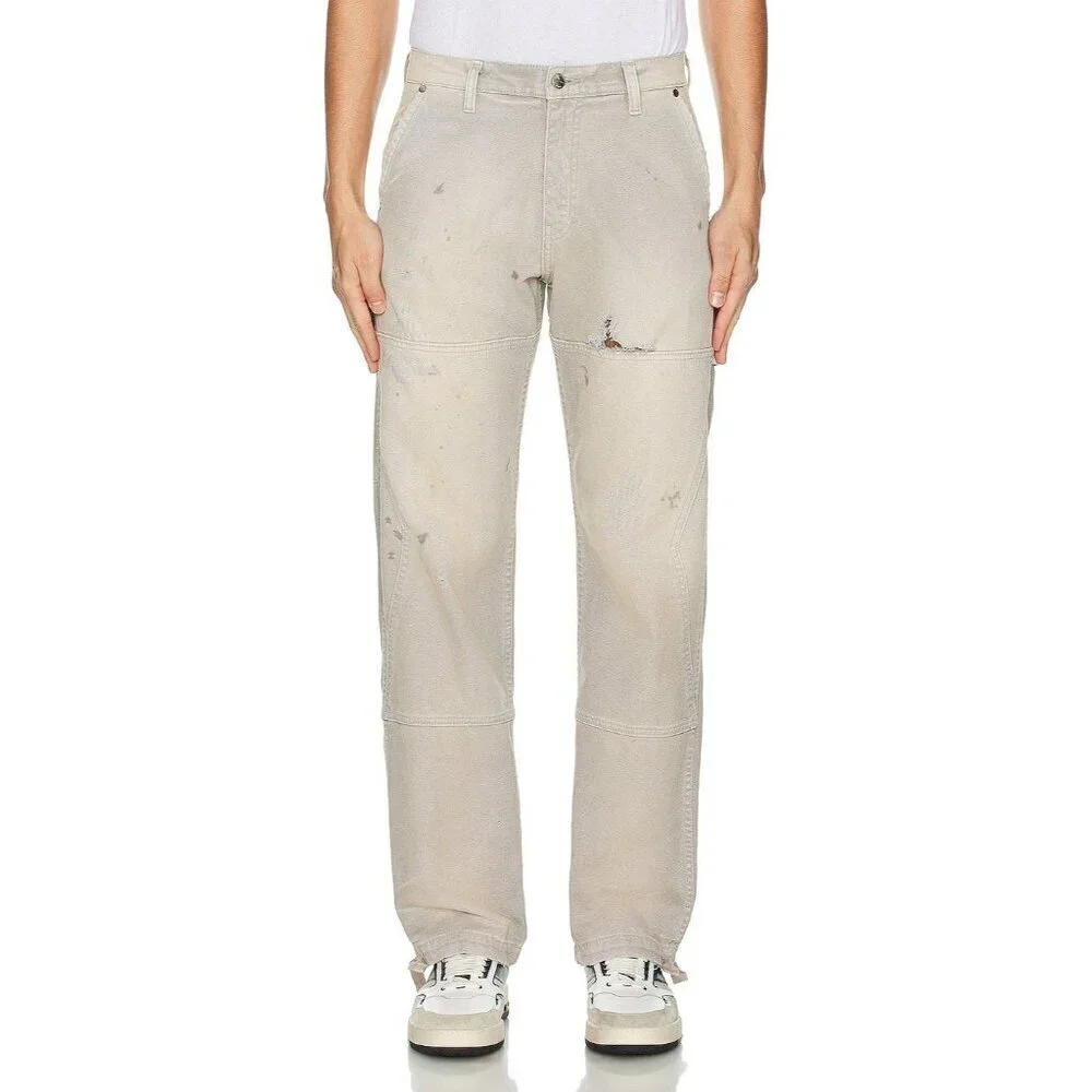 RHUDE Reza Double Knee Pants in Elephant Small New Mens Denim Jeans Trousers